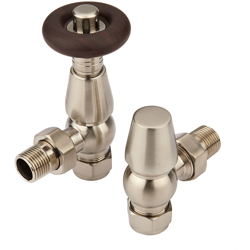 Hudson Reed - Paio di Valvole Tradizionali Termostatiche a Squadra per Radiatore e Scaldasalviette con Finitura Satinata en oferta