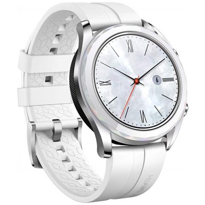 Watch GT Elegant Impermeabile 5ATM Display 1.2'' Bluetooth GPS per Fitness con Cardiofrequenzimetro 42 mm Bianco