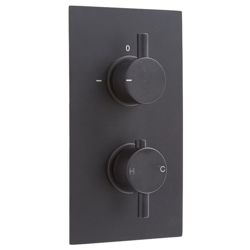 Hudson Reed - Nox Miscelatore Doccia Termostatico ad 1 Via – Design Moderno Doppio – Ottone Solido Nero en oferta