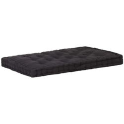 vidaXL Cuscino per Pallet e Pavimento in Cotone 120x80x10 cm Nero - Nero en oferta