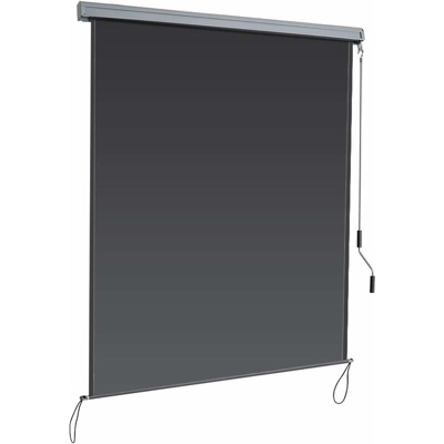 Tenda Tenda da Sole Verticale per Balcone, con Cassetta, per Esterni, Protezione da Vento e Sole (1,6 x 2,5 m, Grigio Scuro)
