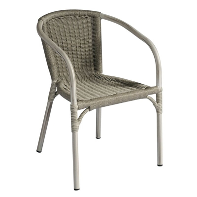Gruppo Maruccia - Set 4 sedie bar e giardino impilabili in alluminio effetto legno