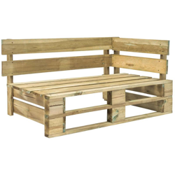 Asupermall - Panca da Giardino Angolare con Pallet in Legno precio