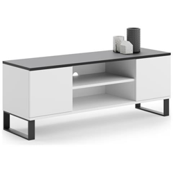 Mobile Tv Focus Tavolo Tv, Cassettiera Soppalco 155cm Loft Bianco E Nero características