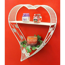 DanDiBo Scalfale a Parete Cuore in Metallo 43cm Vetrina-scaffale Consolle a Parete Scaffale Cassettiera características