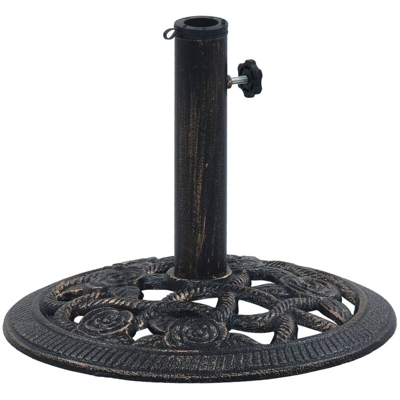 Base Ombrellone Nero e Bronzo 9 kg 40 cm in Ghisa