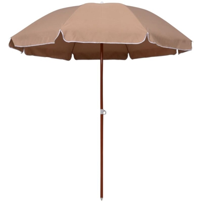 Ombrellone con Palo in Acciaio 240 cm Grigio Talpa - Marrone - Vidaxl