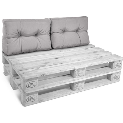 Beautissu Set da 2 Cuscini per spalliera di divanetti con Pallet o bancali - Style Grigio chiaro, 60x40x20 cm