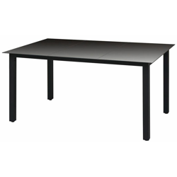 Asupermall - Tavolo da Giardino Nero 150x90x74 cm in Alluminio e Vetro características