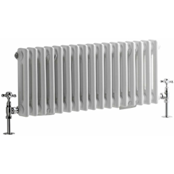 Hudson Reed Regent Radiatore Termoarredo di Design Orizzontale In Stile Ghisa - Termosifone Con Finitura Bianca - 2 x 17 Colonne - 541W - 300 x 785 x en oferta