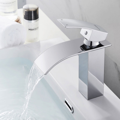 Bonade - Miscelatore Lavabo per Miscelatore Bagno con Bocca a Cascata Rubinetti Medio-alti Miscelatore Lavabo Monocomando Cromato Miscelatore Lavabo