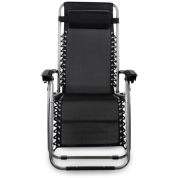 Sedia Pieghevole A Gravità Zero, Sdraio Per Giardino, 165 x 112 x 65 cm, Nero, Textilene, con cuscino, Carico massimo: 100 kg precio