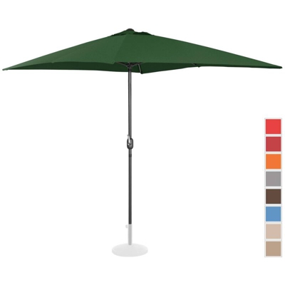 Ombrellone Da Esterno Giardino Terrazzo Verde Rettangolare Protezione Uv 50+