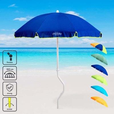 Ombrellone mare 180 Cm Cotone spiaggia pesca Dioniso | Blu - Girafacile