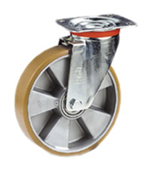 Tellure - Ruota in Poliuretano con Piastra Girevole Ruota 100x30 mm Piastra 10x8,5 cm 200Kg precio