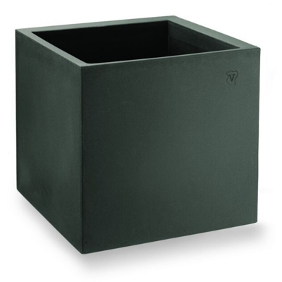 Vaso cubo in resina 'Cosmos' 35 cm. Bianco