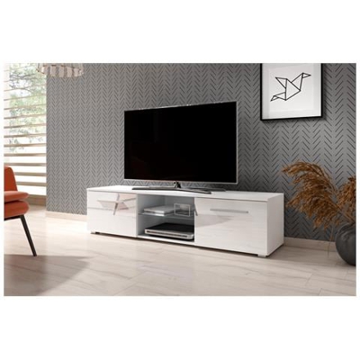 Mobile Tv Modernista Punes Bianco / bianco Lucido 100 Cm