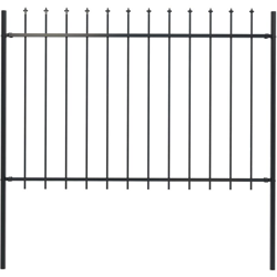 Recinzione Giardino con Punta a Lancia in Acciaio 1,7x1,2m Nera - Nero - Youthup características
