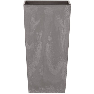Vaso di fiori Prosperplast Urbi in plastica effetto quadrato alto 35 L CON vasca color grigio chiaro 55 (altezza) x 29,5 (larghezza) x 29,5