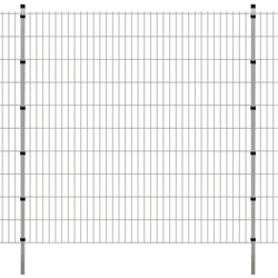 Pannello recinzione da giardino con pali 2008x2030mm 2m Argento - Argento - Youthup en oferta