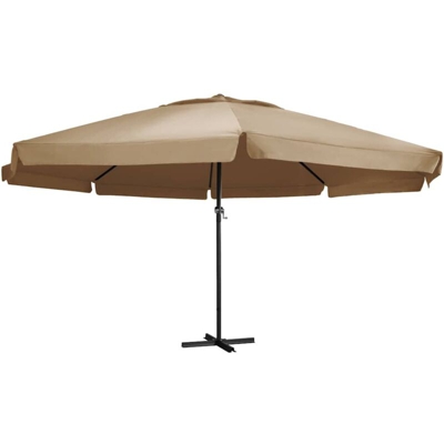 Ombrellone da Esterni con Palo in Alluminio 600 cm Grigio Talpa - Marrone - Vidaxl