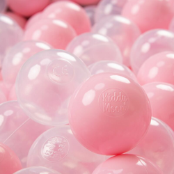 KiddyMoon 100 ? 7CM Palline Morbide Colorate Per Piscina Bambini Fatto In EU, Rosa Chiaro/Trasparente - rosa chiaro/trasparente características