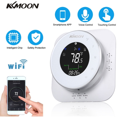 Asupermall - Termostato programmabile di riscaldamento / raffreddamento KKmoon WiFi Regolatore di temperatura AC / DC 24V con connessione WiFi