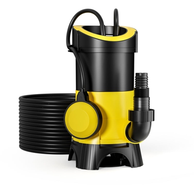 Pompa per acque reflue con portata di 7500l/h 400W altezza di mandata 5m particelle fino a Ø35mm