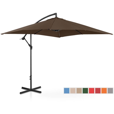 Ombrellone Da Esterno Giardino Rettangolare Inclinabile Marrone 250 X 250 Cm