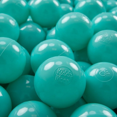 KiddyMoon 300 ? 7CM Palline Morbide Colorate Per Piscina Bambini Fatto In EU, Turchese Chiaro - turchese chiaro