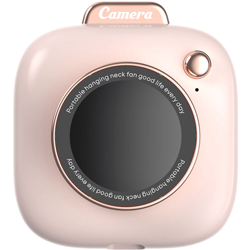 Mini ventilatore per fotocamera con archetto da collo Ventilatore vivavoce portatile ricaricabile USB adorabile,Rosa en oferta