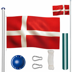 Tectake - Asta di alluminio per bandiera - asta bandiera, asta per bandiera - Danimarca en oferta