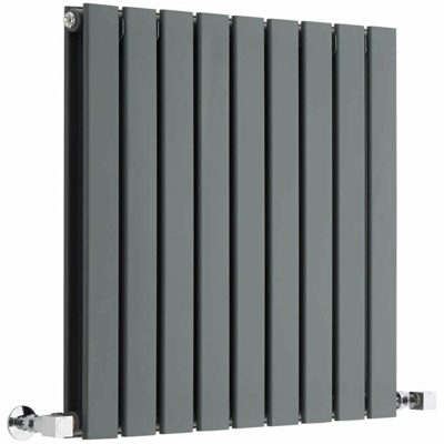 Hudson Reed Delta Radiatore Termoarredo di Design Orizzontale Moderno - Termosifone con Finitura In Antracite - Pannelli Piatti - 635 x 630mm - 860