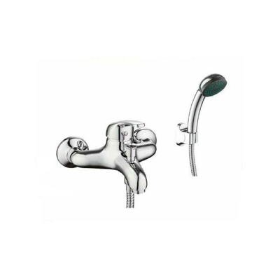 Tradeshop - KIT COMPLETO RUBINETTO MISCELATORE VASCA DA BAGNO + DOCCETTA CROMATO TARANTO