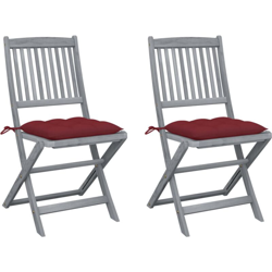 vidaXL Sedie da Giardino Pieghevoli 2 pz con Cuscini Massello Acacia en oferta