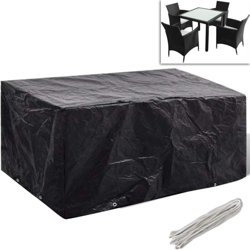 vidaXL Telo di copertura per mobili in polirattan con 8 occhielli 180 x 140cm - Nero precio