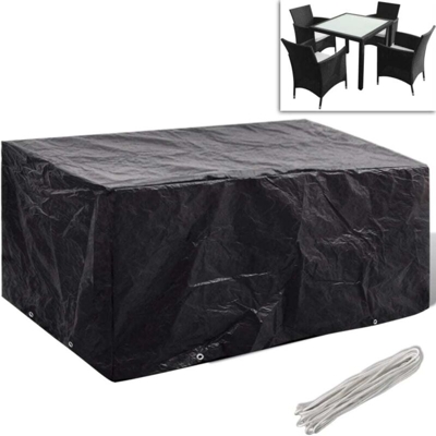 vidaXL Telo di copertura per mobili in polirattan con 8 occhielli 180 x 140cm - Nero