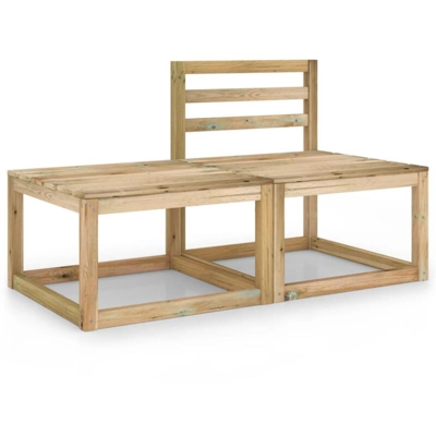 vidaXL Set Divani da Giardino 2 pz in Legno di Pino Impregnato Verde - Verde