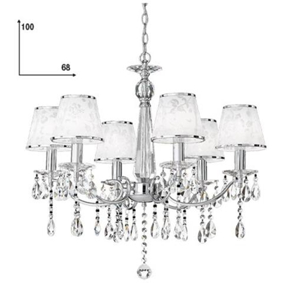 I-BOEME / 6 - Lampadario classico con decori floreali 40 watt E14
