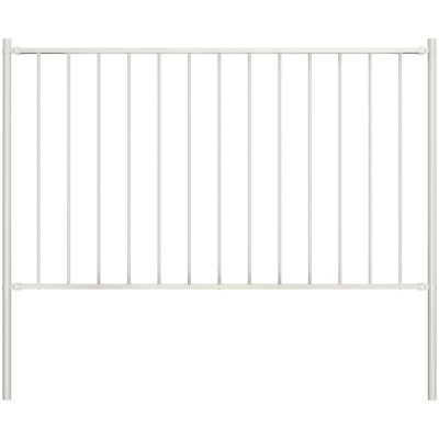 vidaXL Pannello Recinzione e Pali Acciaio Verniciato 1,7x0,75m Bianco - Bianco