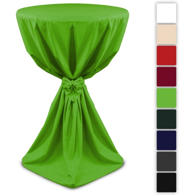 Fodera elegante per tavoli alti da bar, Giulia di Beautissu Verde mela, Ø70x145x130x70 cm