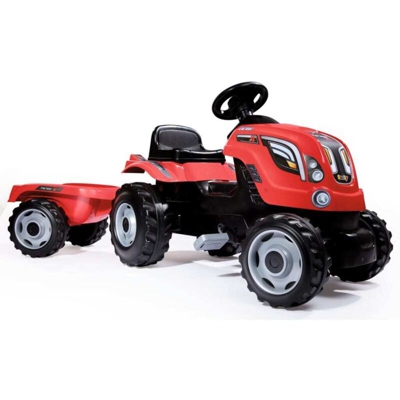 Trattore Farmer Xl Rosso Con Rimorchio Smoby