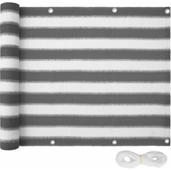 Telo frangivista per balcone, versione 2 - frangivista, frangivista per balconi, ombreggiante - 90 cm - bianco/grigio strisce en oferta