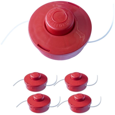4x Nemaxx FS2 bobina con starter automatico, bobina a doppia fila, rullo di nylon, accessori, ricambio, bobina per decespugliatore a benzina - rosso