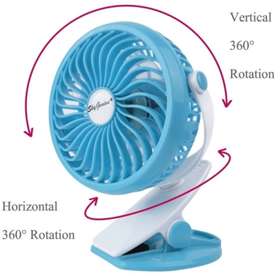 Ventilatore Oscillante Orientabile 4 Pale Stand Con Pinza A Clip 360 Gradi