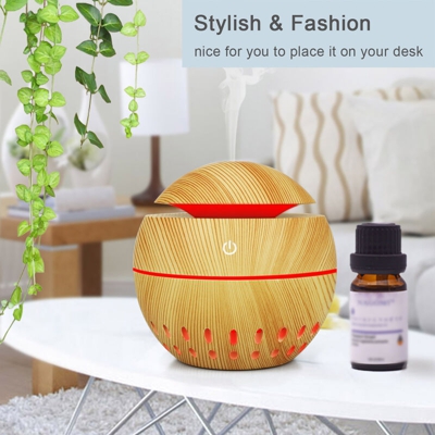Mini diffusore aromaterapia olio essenziale umidificatore diffusore con LED Night Lights umidificatore a vapore, casa, marrone scuro, senza base