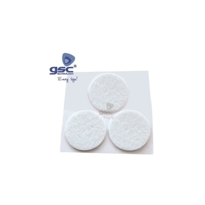 Set 3 adesivi tondi in feltro adesivo Ø42mm bianco GSC 003802756