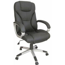 sedia 'office' in ecopelle nera con struttura in alluminio en oferta