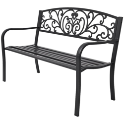 Asupermall - Panchina da Giardino 127 cm in Ghisa Nera características