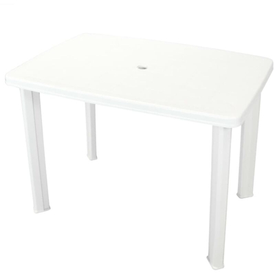 vidaXL Tavolo da Giardino Bianco 101x68x72 cm in Plastica - Bianco